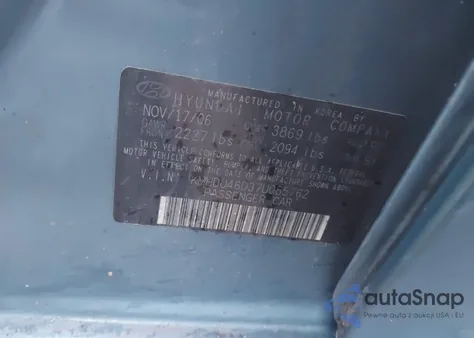 2007 Hyundai Elantra Gls/Limited/Se из США, поврежденный, VIN KMHDU46D37U085762